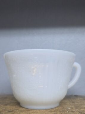 Vintage Macbeth Evans Monax White Depression Glass Cup